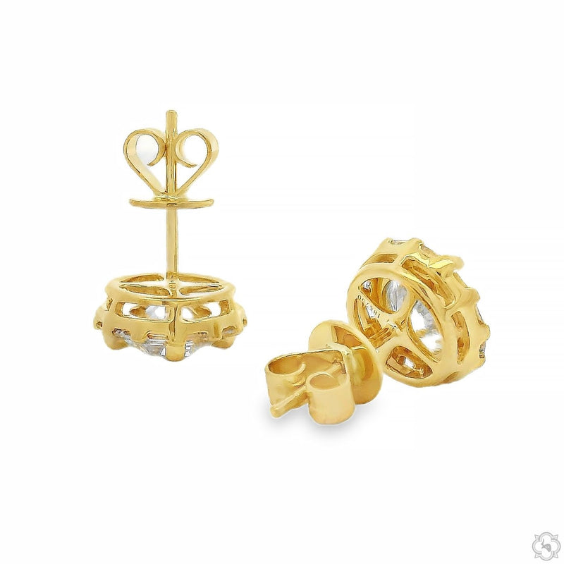 18K Gold Round Lab-Grown Diamond Studs, photo 5 of 7
