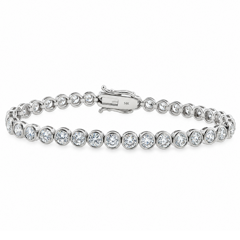 Round Bezel Diamond Tennis Bracelet 71821