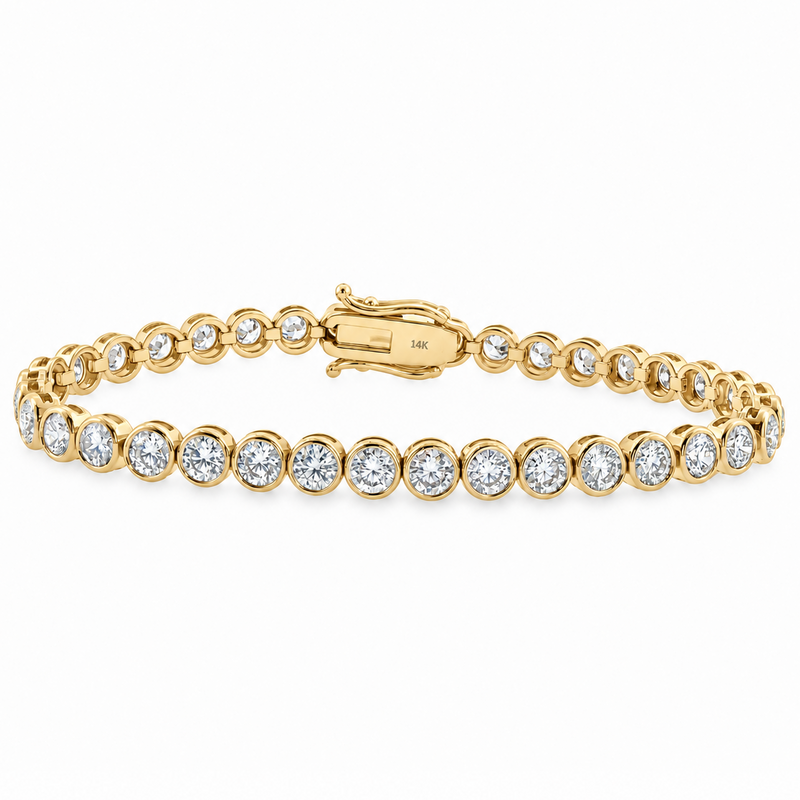 Round Bezel Diamond Tennis Bracelet 71821