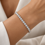 Round Bezel Diamond Tennis Bracelet 71821