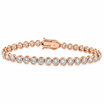 Round Bezel Diamond Tennis Bracelet 71821