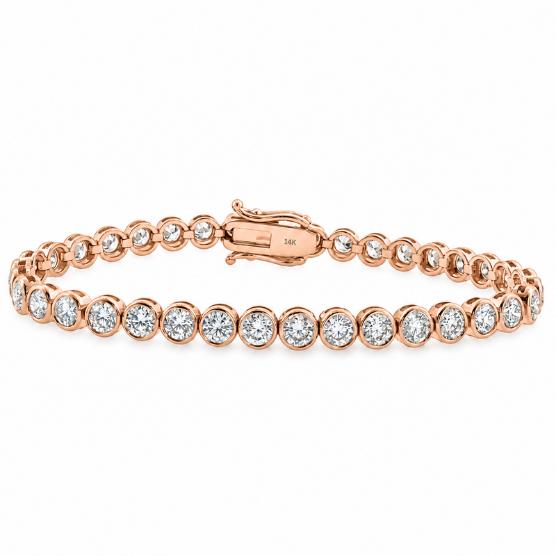 Round Bezel Diamond Tennis Bracelet 71821