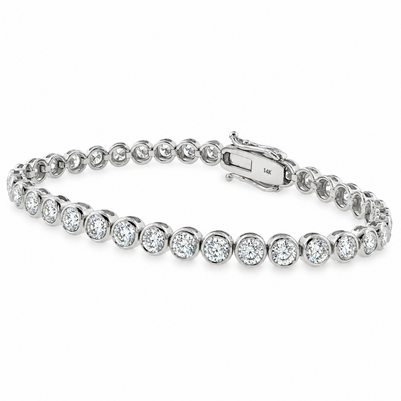 Round Bezel Diamond Tennis Bracelet 71821