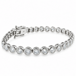 Round Bezel Diamond Tennis Bracelet 71821