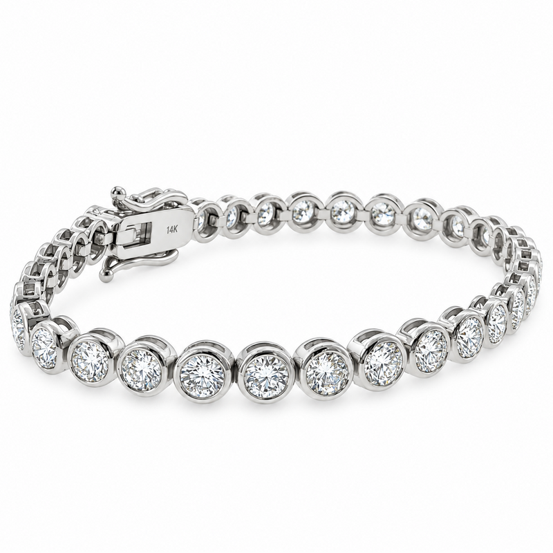 Round Bezel Diamond Tennis Bracelet 71821