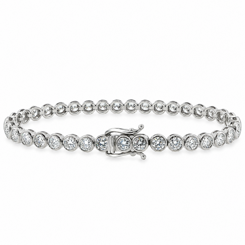 Round Bezel Diamond Tennis Bracelet 71821