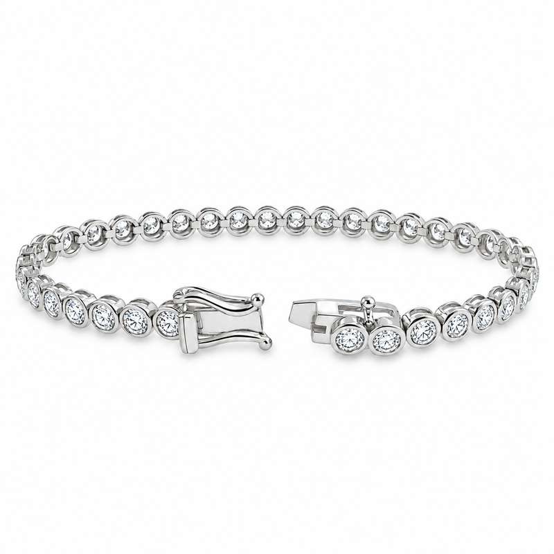 Round Bezel Diamond Tennis Bracelet 71821