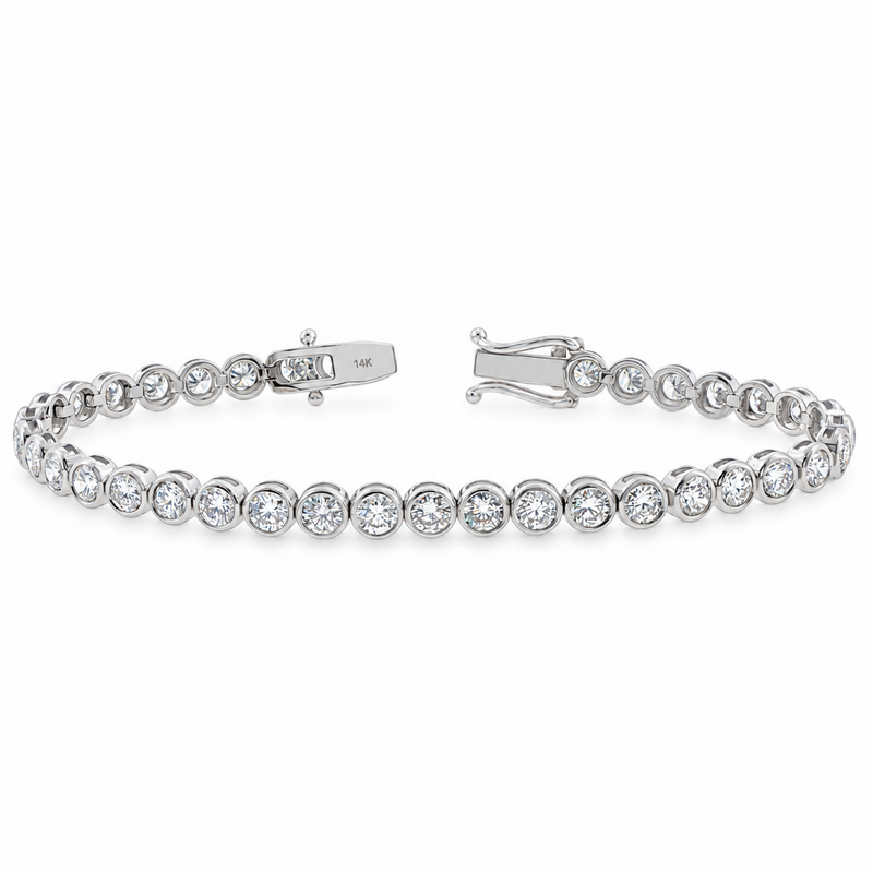 Round Bezel Diamond Tennis Bracelet 71821