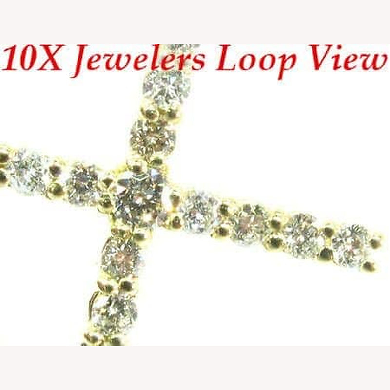 Round Cut Diamond Cross Crucifix 4 11358