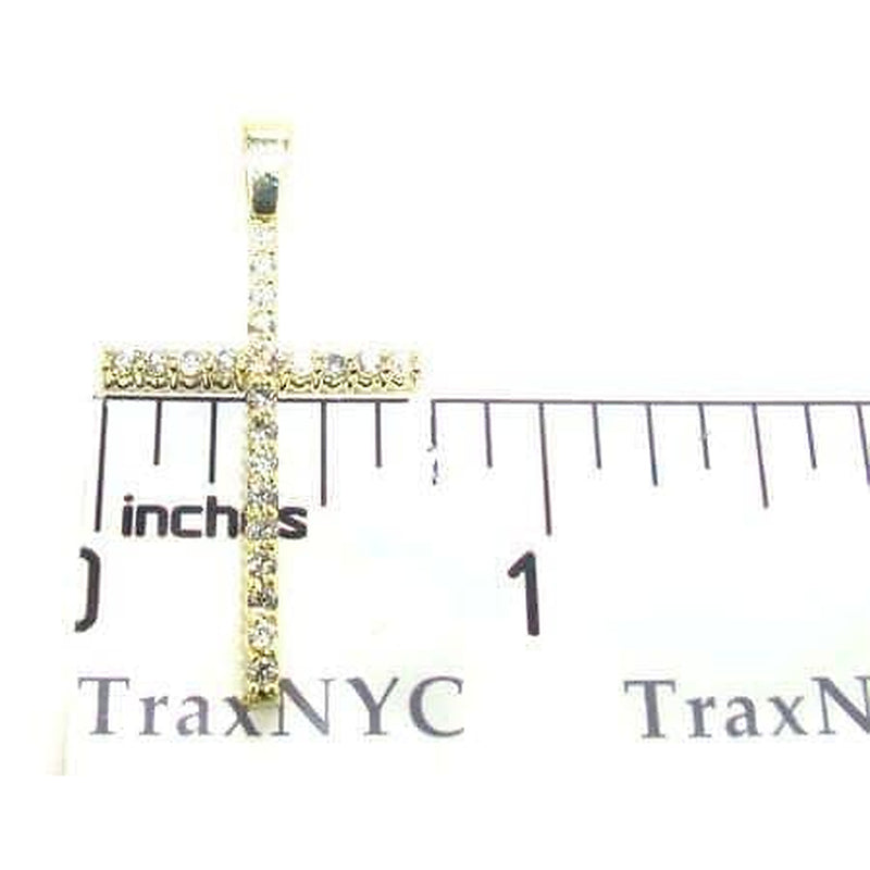 Round Cut Diamond Cross Crucifix 4 11358