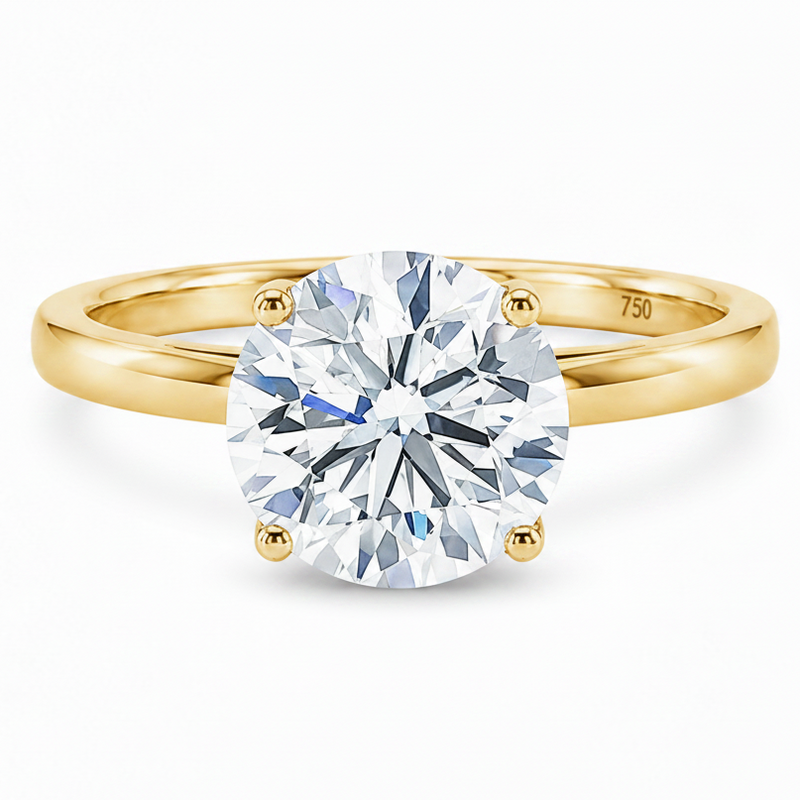 3 Ct Round Engagement Ring with Hidden Halo 71519