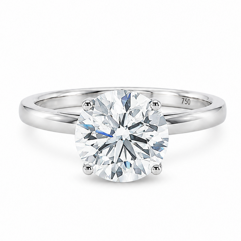 3 Ct Round Engagement Ring with Hidden Halo 71519