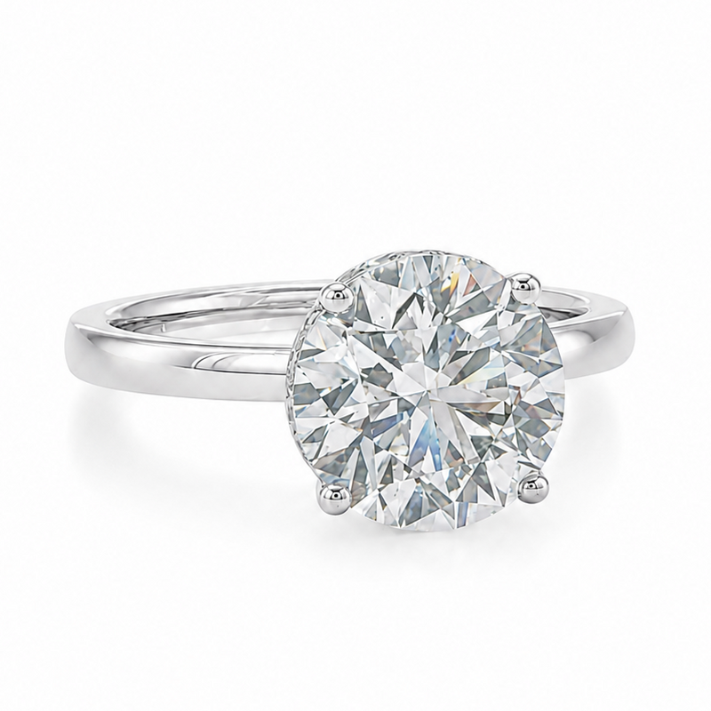 3 Ct Round Engagement Ring with Hidden Halo 71519