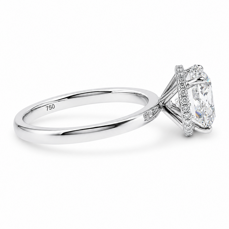 3 Ct Round Engagement Ring with Hidden Halo 71519