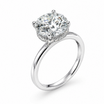 3 Ct Round Engagement Ring with Hidden Halo 71519