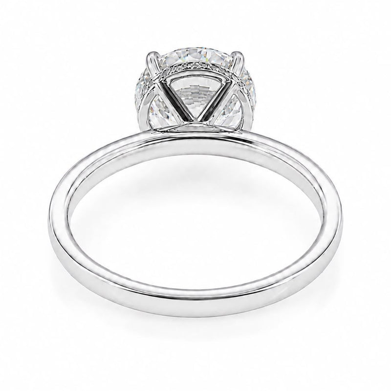 3 Ct Round Engagement Ring with Hidden Halo 71519