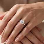 3 Ct Round Engagement Ring with Hidden Halo 71519