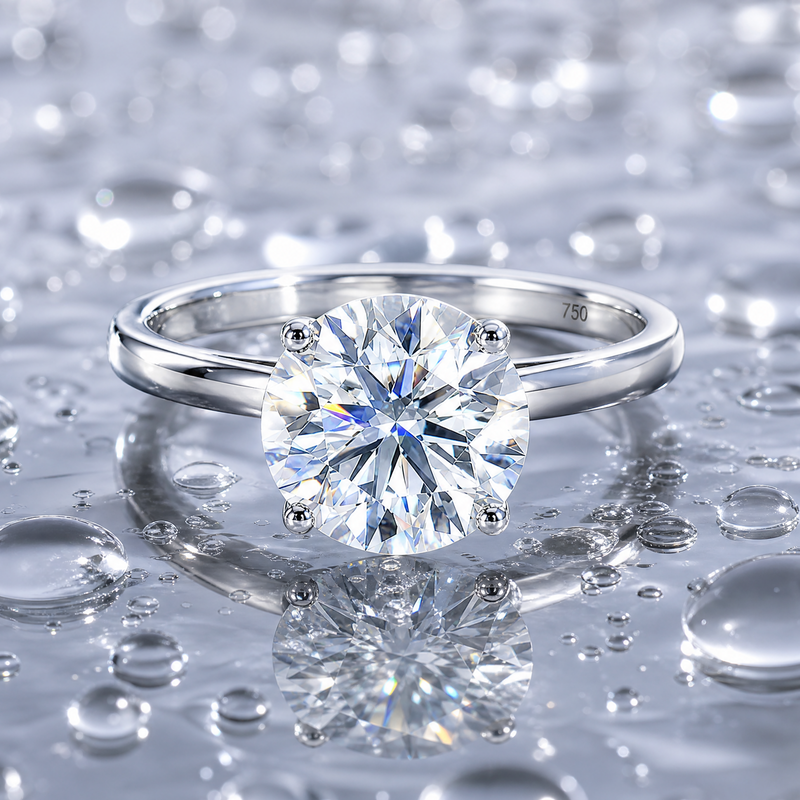 3 Ct Round Engagement Ring with Hidden Halo 71519