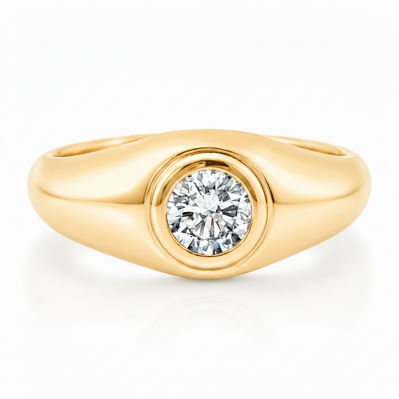 Round Solitaire Signet Ring 71600