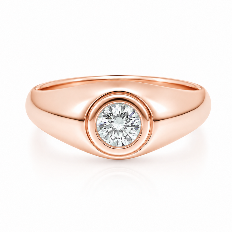 Round Solitaire Signet Ring 71600