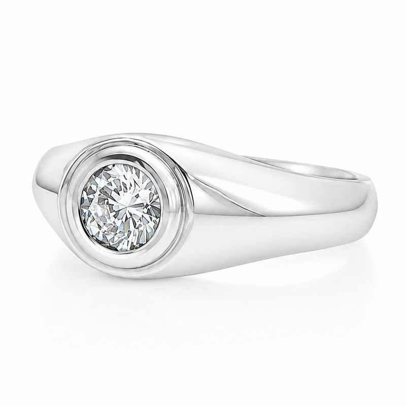 Round Solitaire Signet Ring 71600