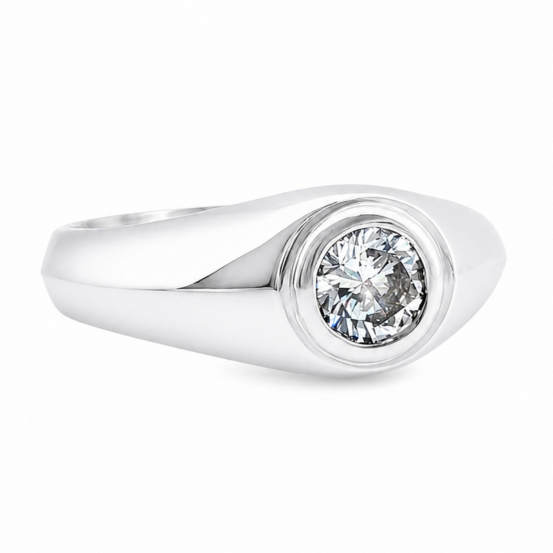 Round Solitaire Signet Ring 71600