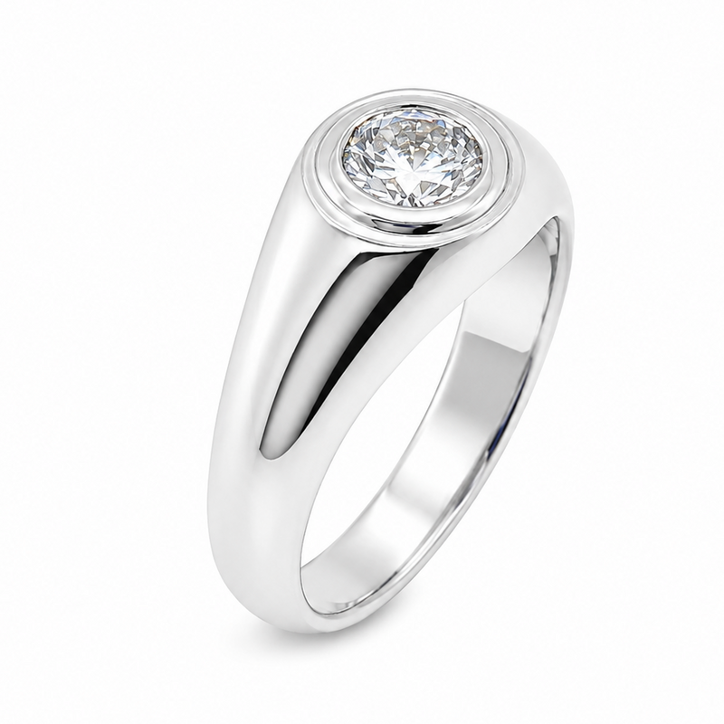 Round Solitaire Signet Ring 71600