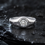Round Solitaire Signet Ring 71600