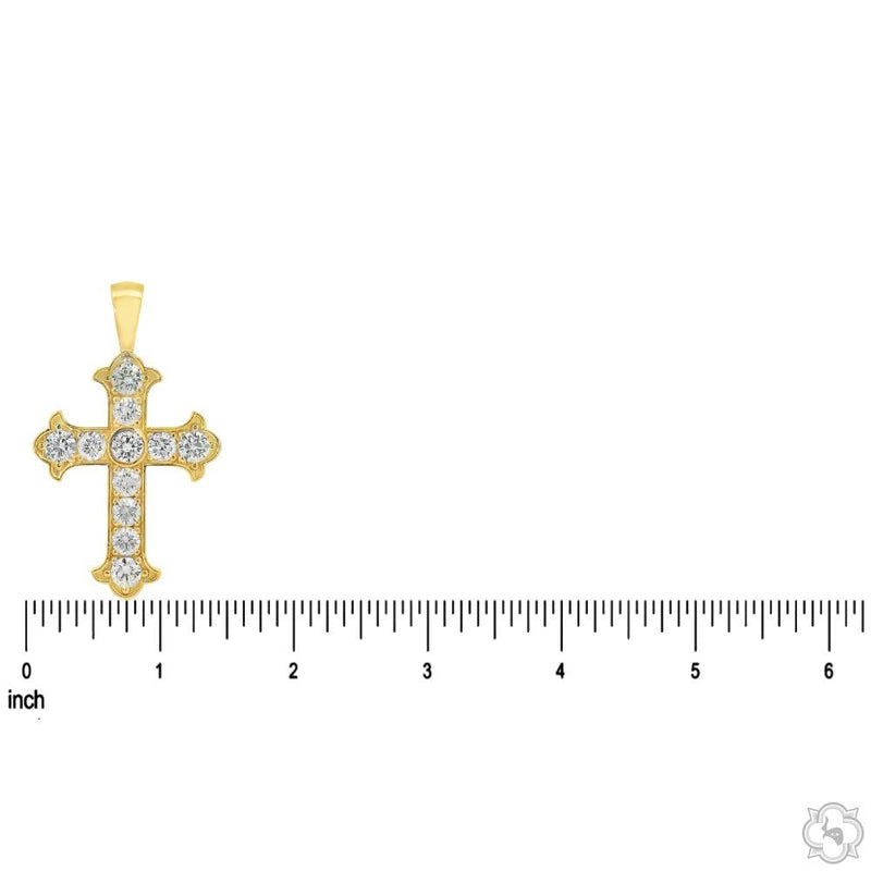 14K Gold Royal Lab-Grown Diamond Cross Pendant, photo 5 of 7