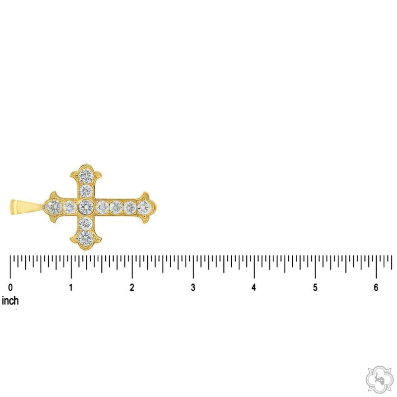 14K Gold Royal Lab-Grown Diamond Cross Pendant, photo 6 of 7