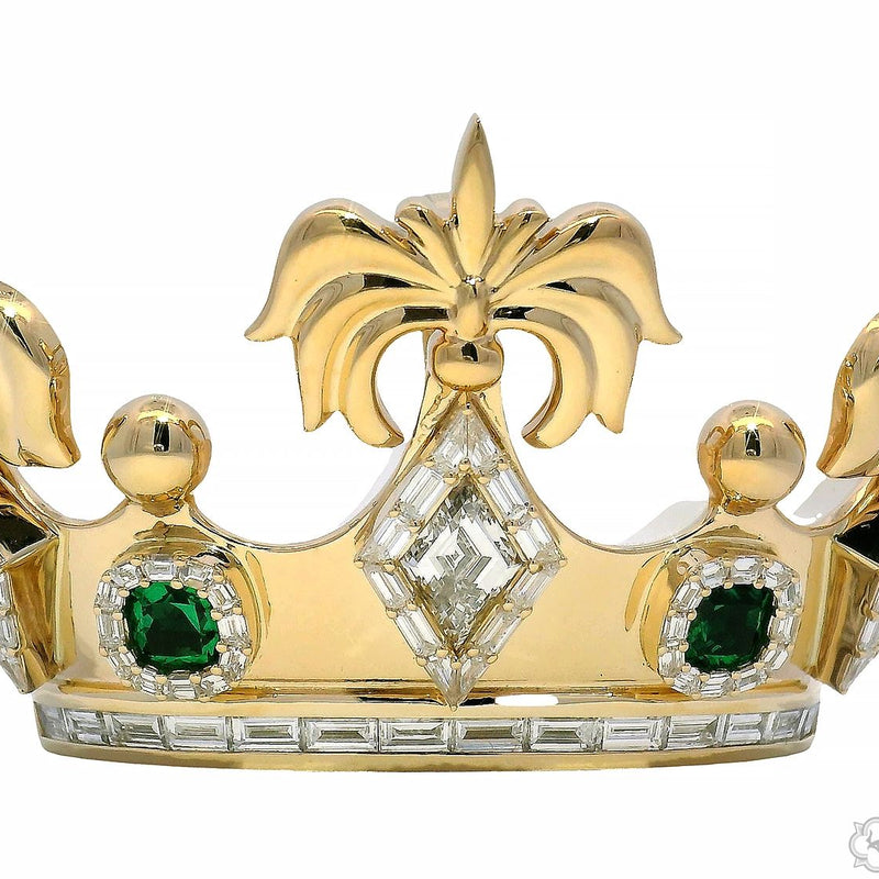 Royal Crown Diamond and Emerald Pendant 70775 - Image 4
