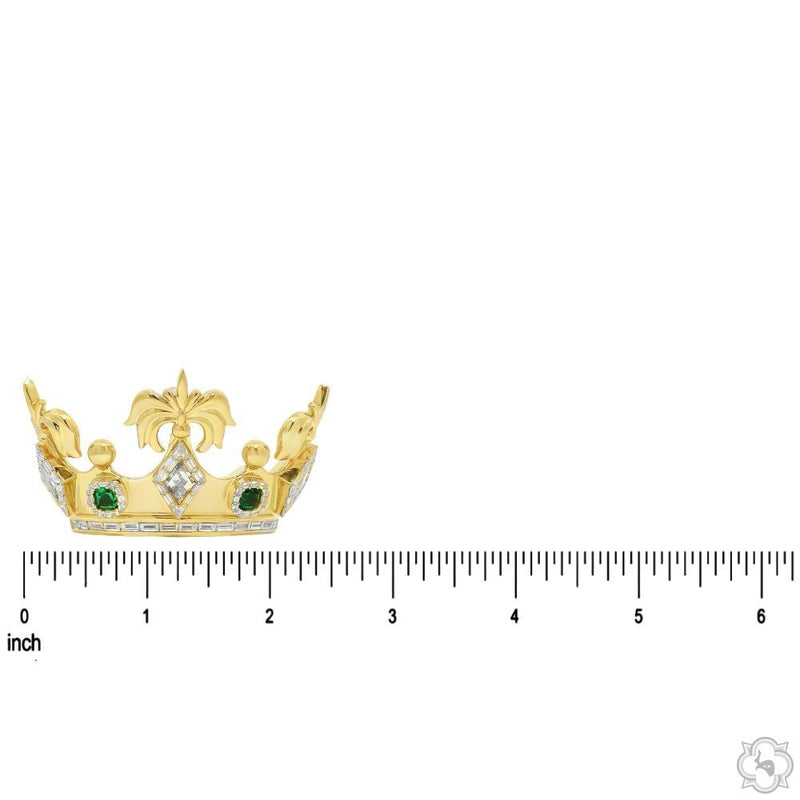 Royal Crown Diamond and Emerald Pendant 70775 - Image 6