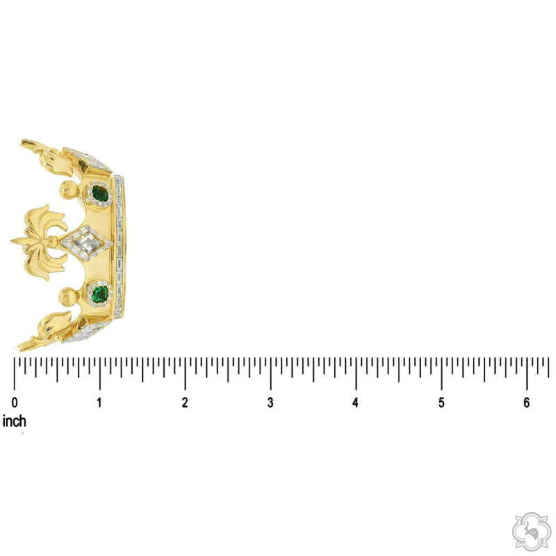 Royal Crown Diamond and Emerald Pendant 70775 - Image 7