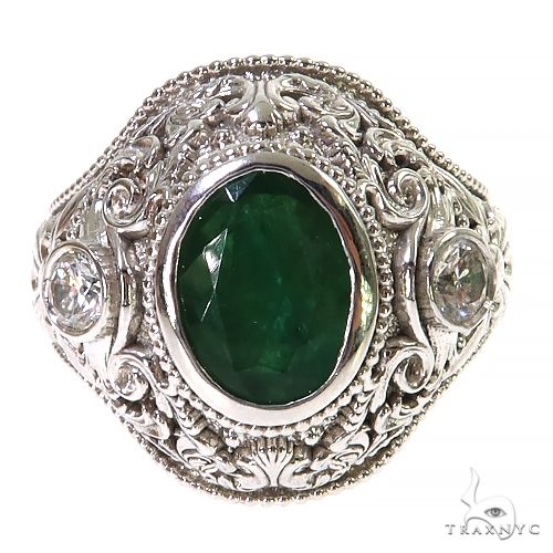 Royal Garden Oval Emerald Ring 69669 - Image 1