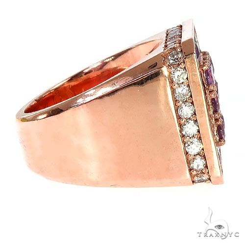 14K Gold Royal Sapphire Diamond Pinky Ring, photo 3 of 6