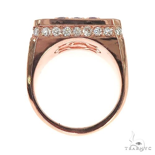 14K Gold Royal Sapphire Diamond Pinky Ring, photo 5 of 6