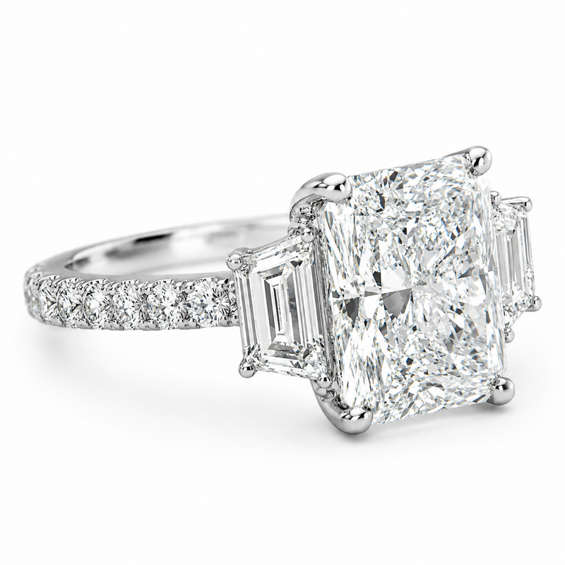 Royal Three Stone Engagement Ring 71548