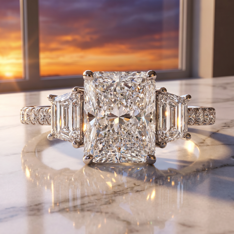 Royal Three Stone Engagement Ring 71548
