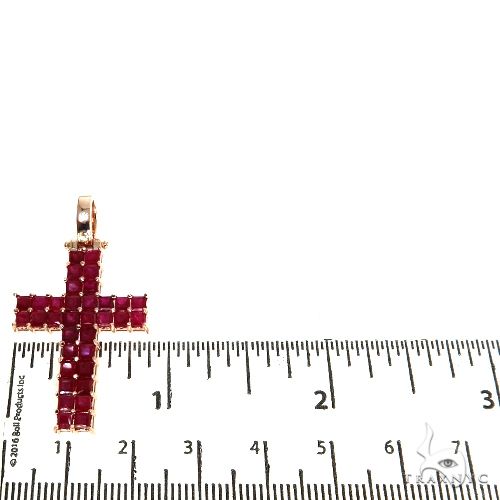 Ruby 2 Row Princess Cut Sapphire Cross 67790 67791 - Image 5