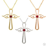 Ruby Angel Cross Pendant 70843 - Image 5