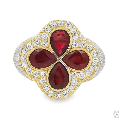 Ruby Clover Diamond Ring 70828 - Image 1
