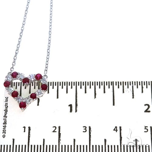 14K Gold Ruby Diamond Heart Necklace, photo 5 of 5