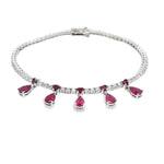 Ruby Droplet Tennis Bracelet 70669 - Image 1