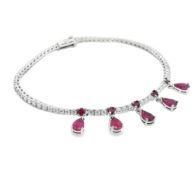 Ruby Droplet Tennis Bracelet 70669 - Image 3