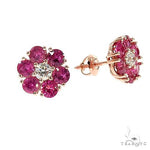 Ruby Flower Earrings 67041 - Image 2