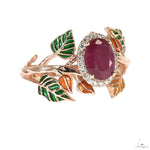 Ruby Flower Ring 70065 - Image 2