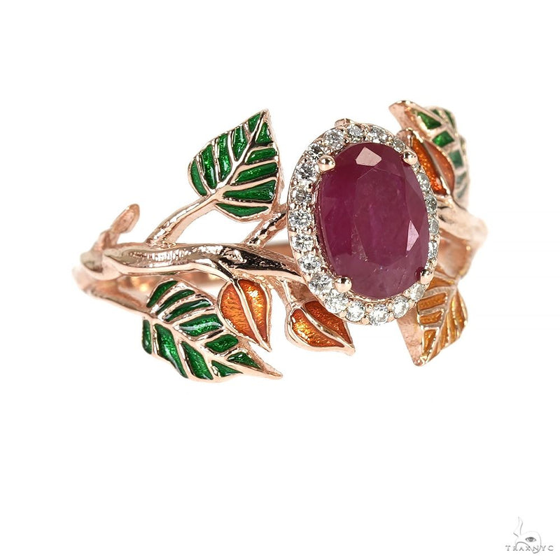14K Gold Ruby Flower Ring, photo 2 of 7