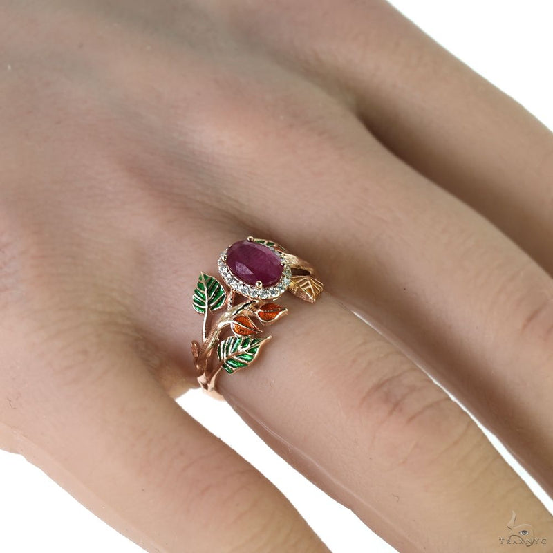 14K Gold Ruby Flower Ring, photo 7 of 7