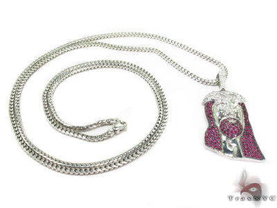 Ruby Jesus Silver Chain 31713 - Image 1