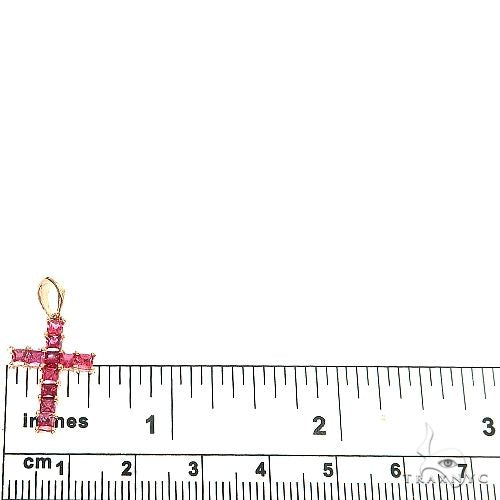 14K Gold Ruby Princess Cut Cross, photo 5 of 6
